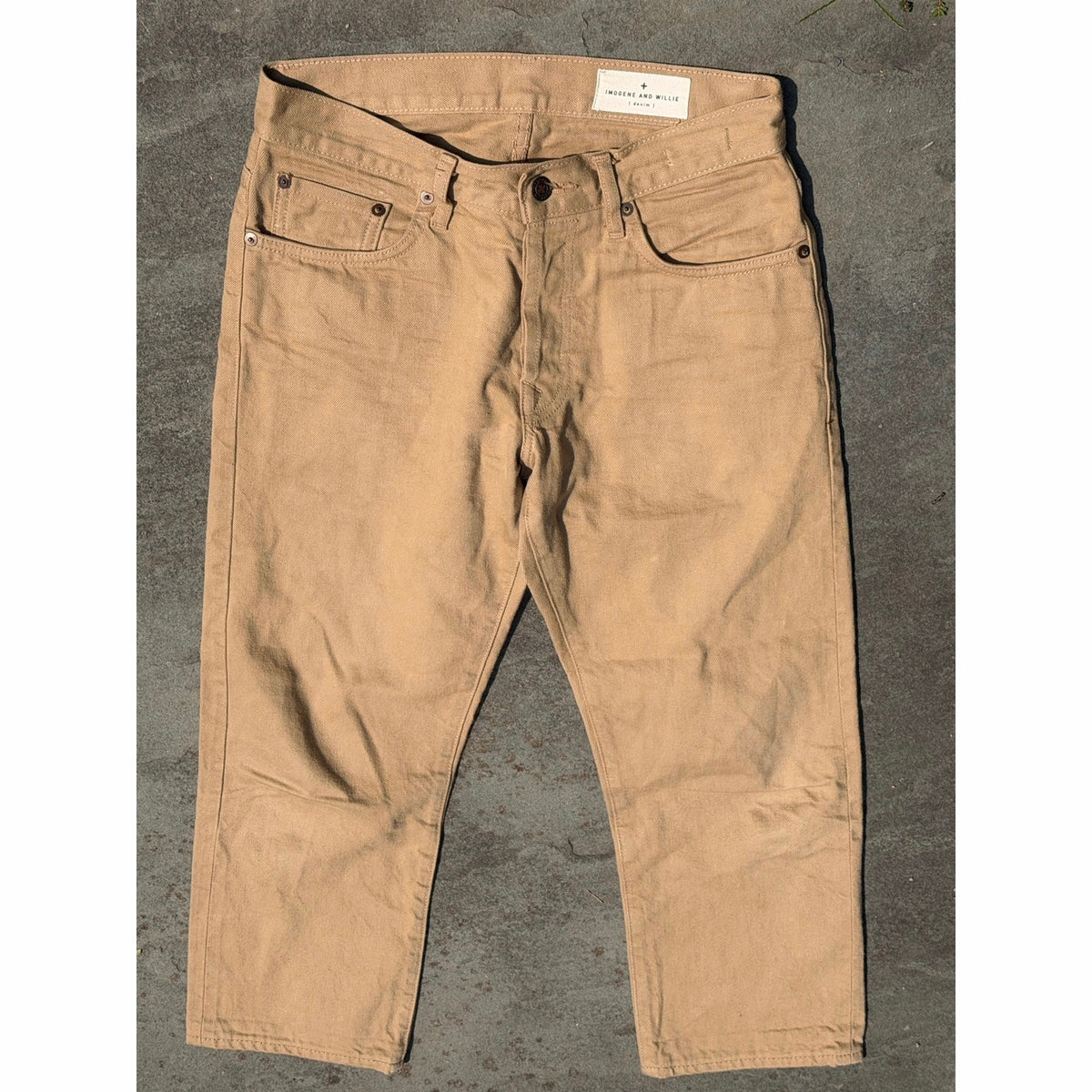 Imogene + Willie Barton Slim Tan Khaki Denim Cropped Pants Size 28