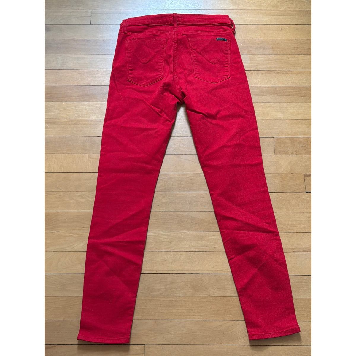 Hudson Nico Super Skinny Mid-Rise Jeans in Red - Size 29