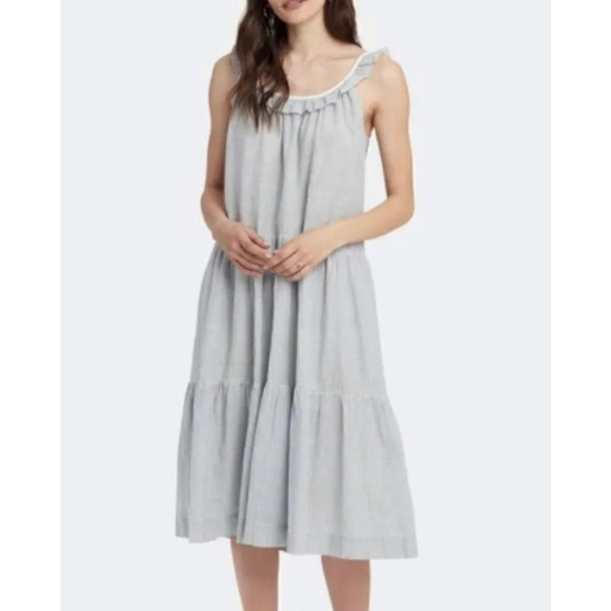 the Great. Magnolia eyelet tiered dress,  grey blue, Size 1, Small