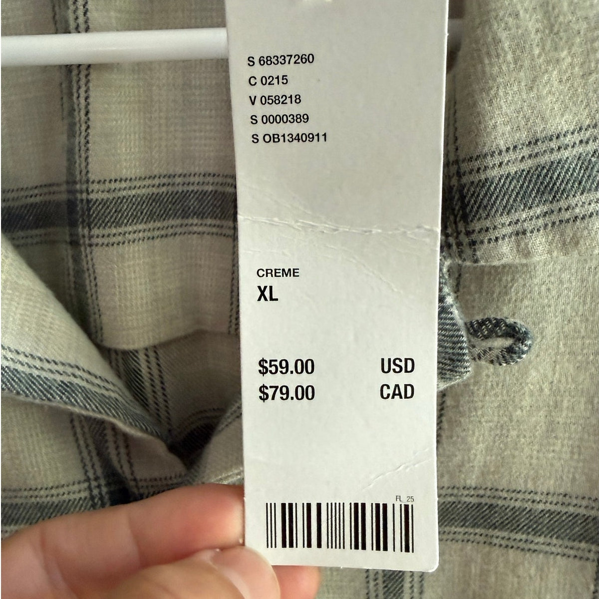 Standard Cloth NWT XL White flannel Button Down