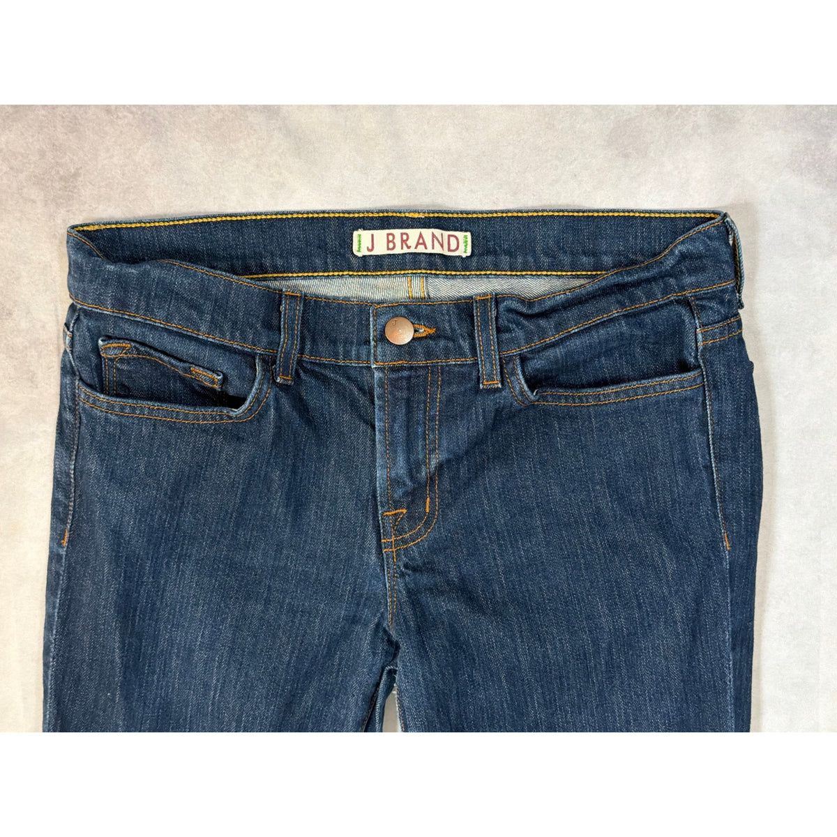 J Brand Low Rise Straight Leg Jeans Dark Wash Blue Size 28