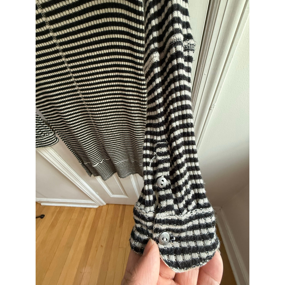 We The Free Free People Zebra Striped Henley Knit Dress Size XS
