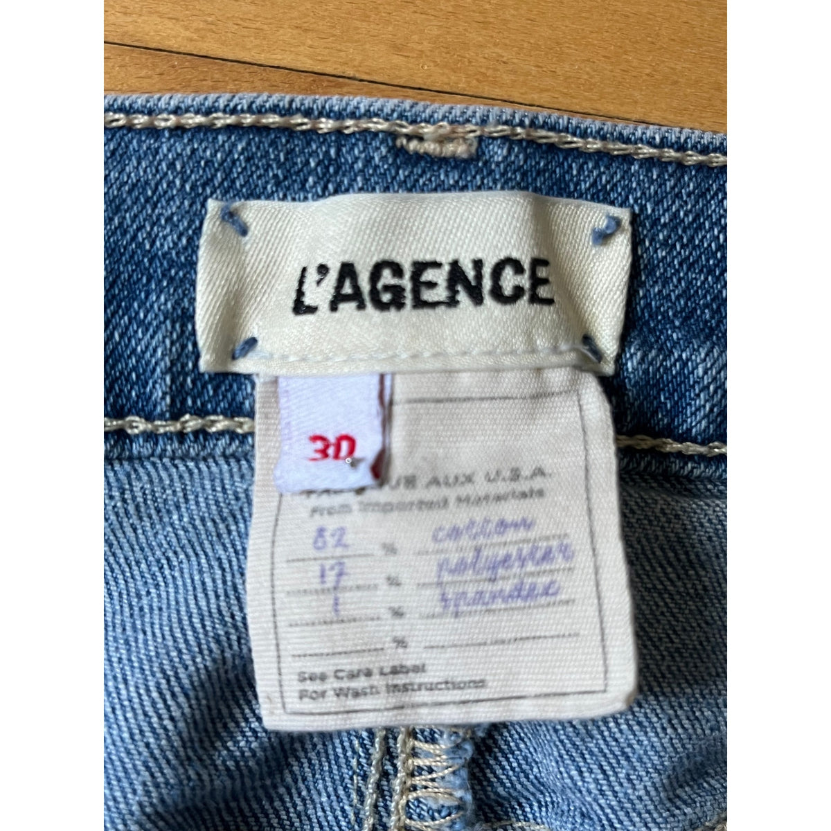 👖 L'Agence Sada High Rise Cropped Slim Jeans Summit Blue Wash Size 30