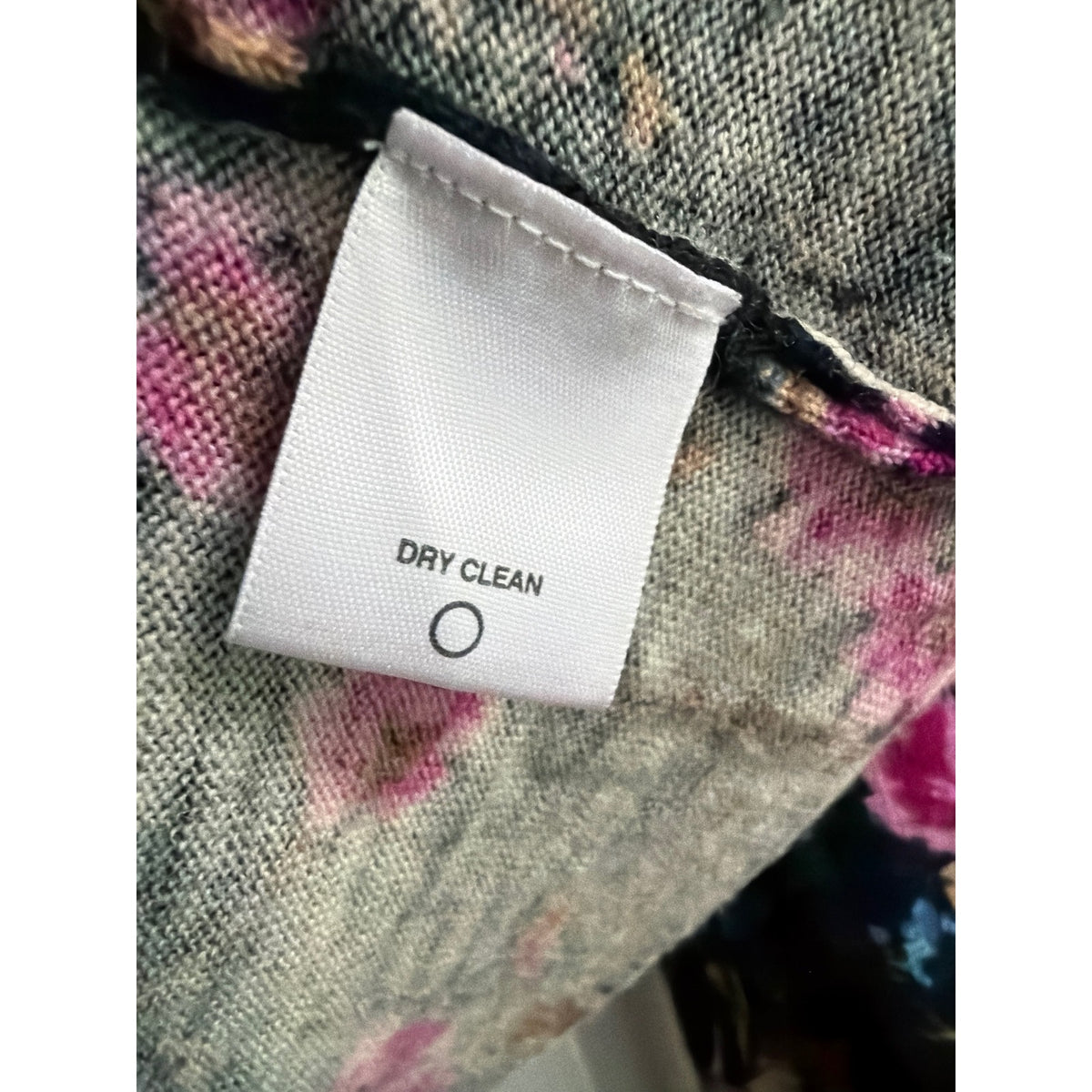 Kate Hill 100% Merino Wool Cardigan Sweater Floral Black Size Medium M