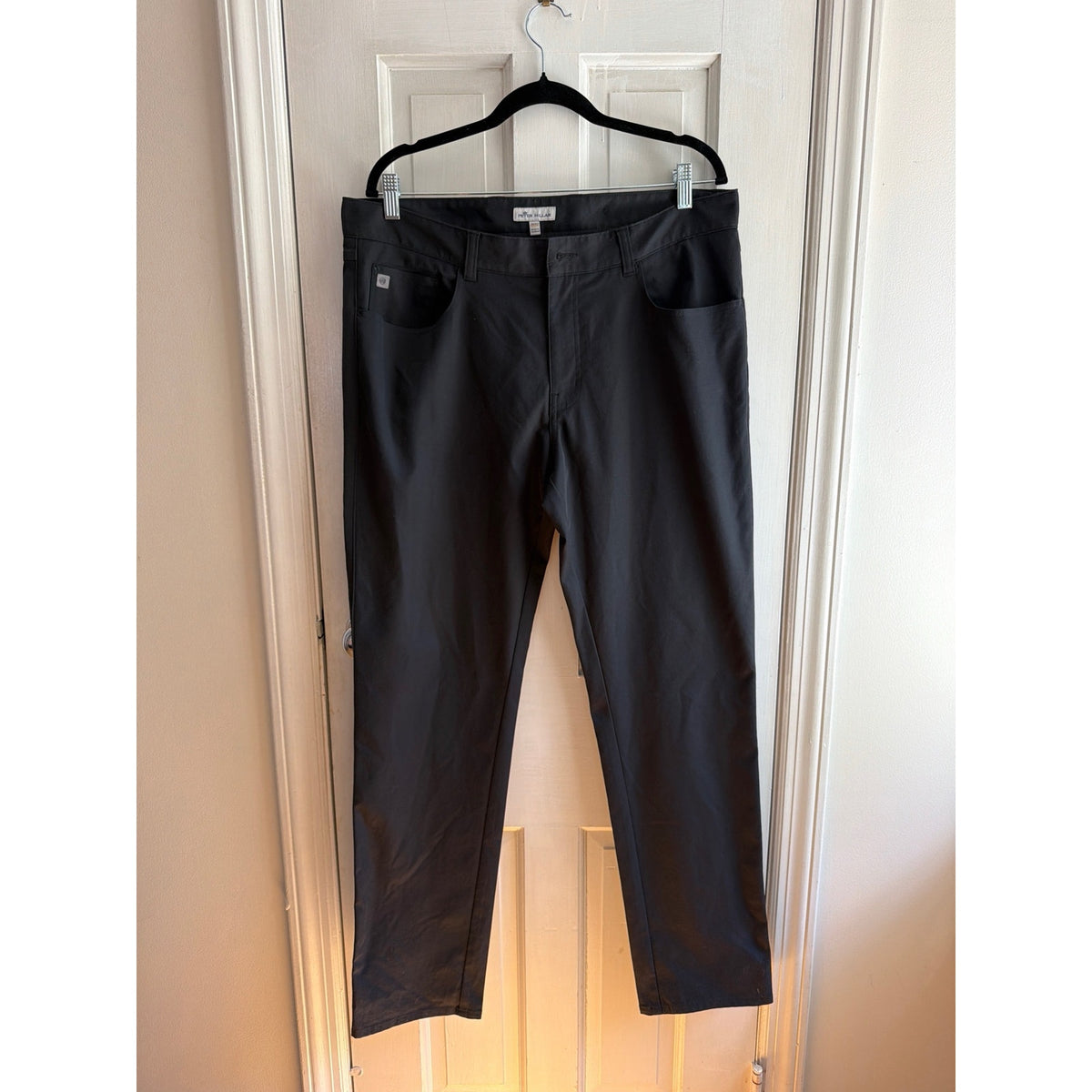 Peter Millar Size 34 White Straight Leg Trousers With Striped Lining