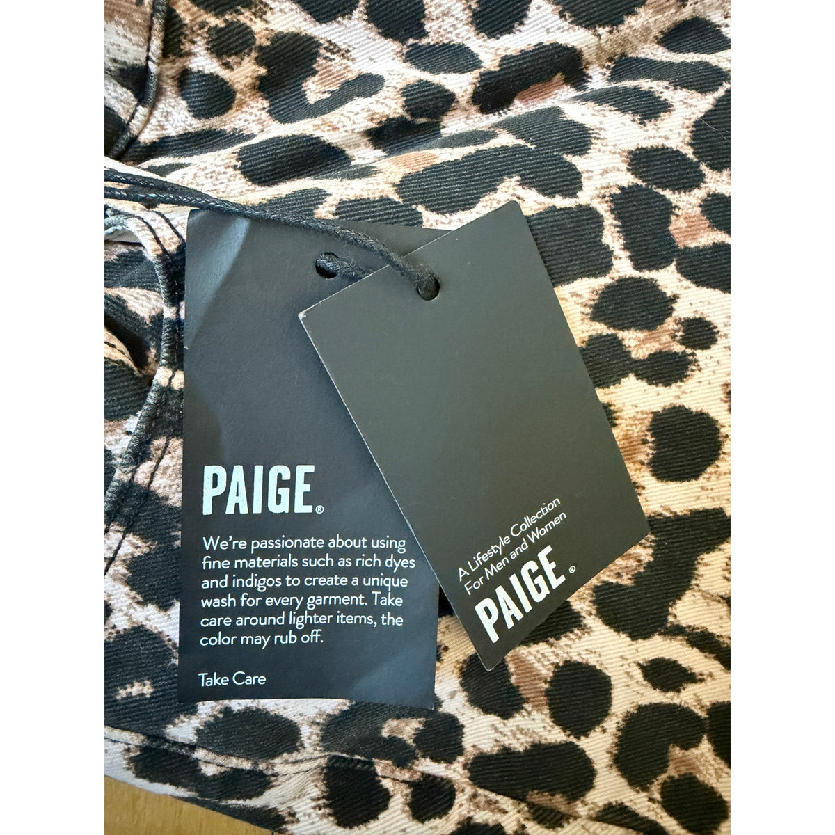 Paige Hoxton Ankle High Rise Pink Leopard Print Jeans Size 29 Raw Hem | NWT
