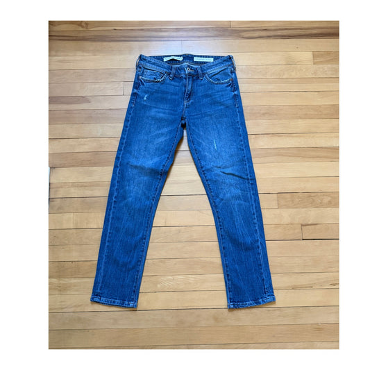 Pilcro Anthropologie Jeans Size 25 Slim Boyfriend Medium Wash Distressed EUC