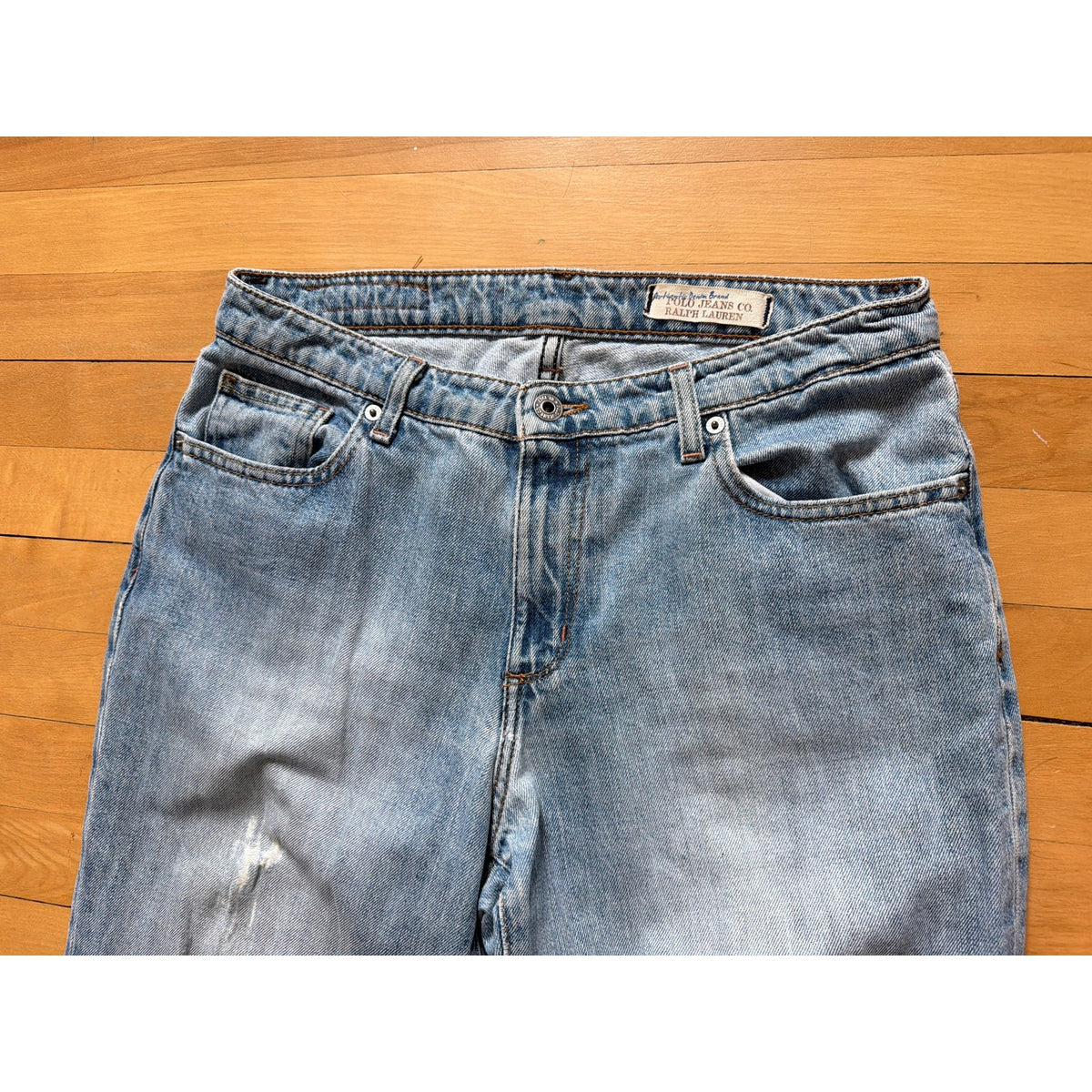 Vintage Polo Jeans Co Ralph Lauren 6L Light Wash Ripped Jeans
