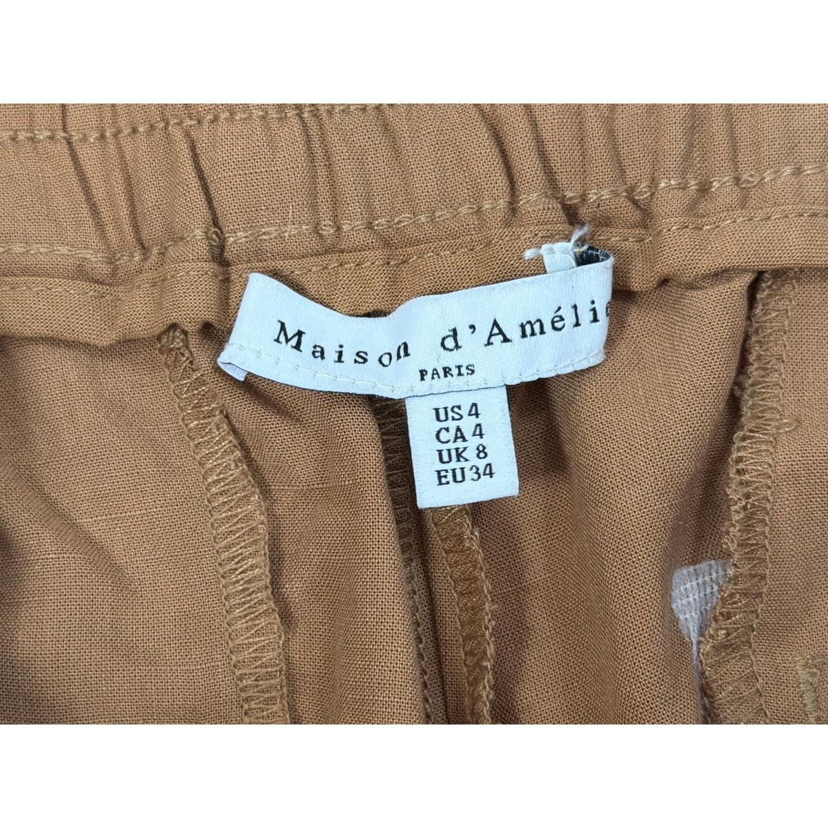 Maison D'Amelie NWT Size 4 Beige Wide Leg Lightweight Pants Coastal Resort