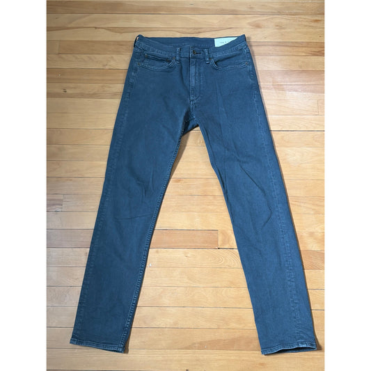 Rag & Bone Size 31x 32L Muted "Teal" Fit High Rise Gray Jeans