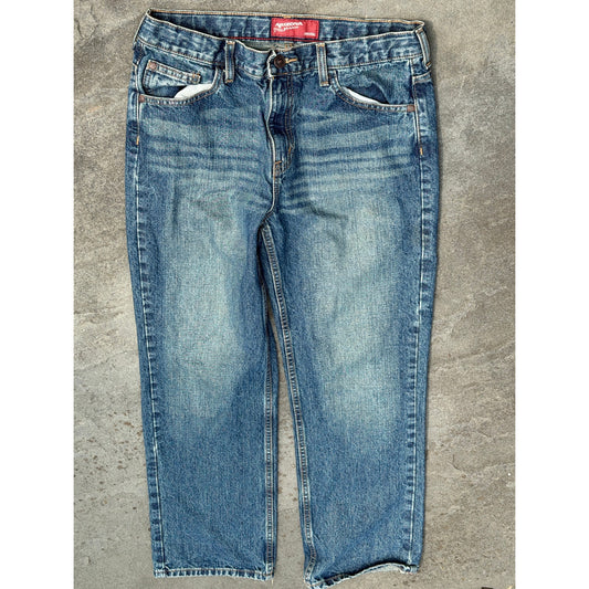 Vintage Arizona Jean Co High Waisted Raw Hem Jeans Size 16 Husky