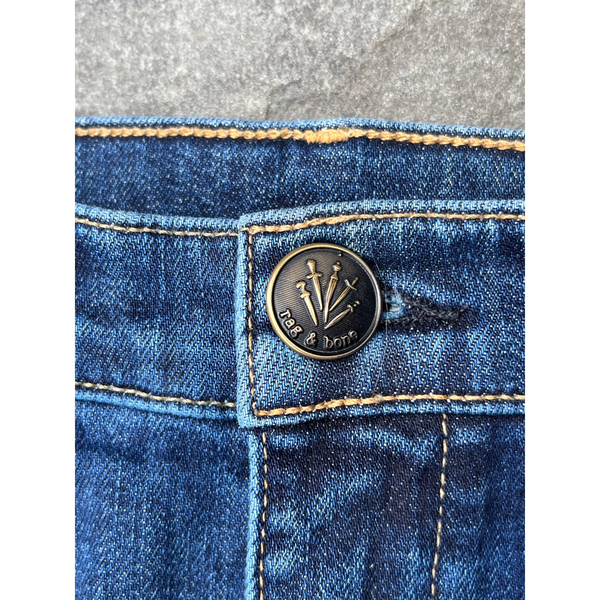 Rag & Bone Wren Ankle Slim Straight Jeans Indigo Size 27 Heritage Stretch