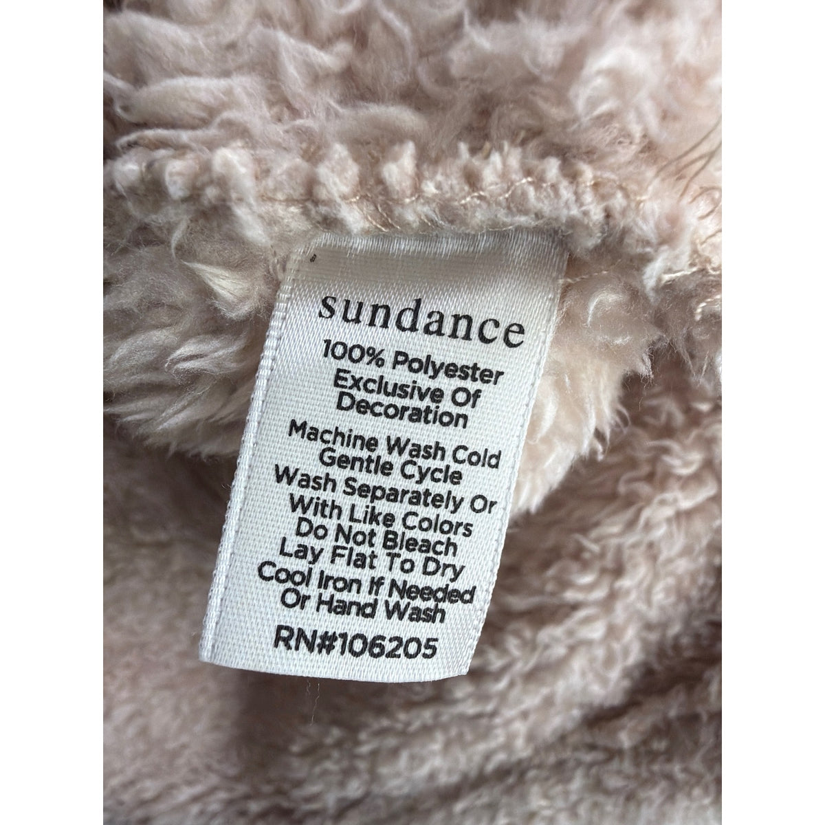 Sundance Plush Sherpa Fleece Cowl Neck Pullover Dusty Rose Tan Women's Medium