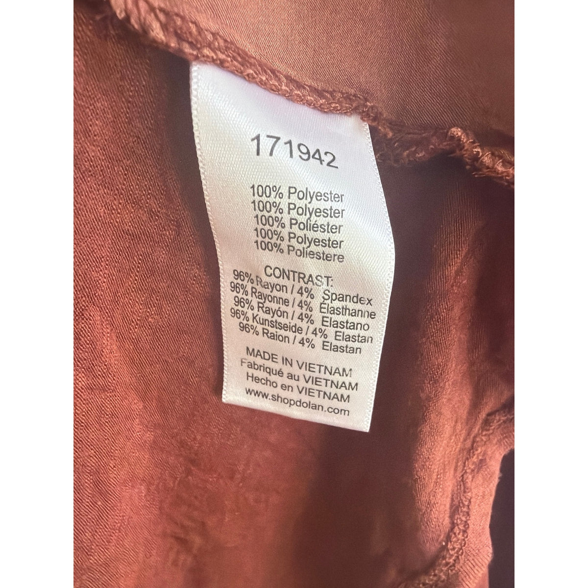 Dolan Left Coast Collection Babydoll Blouse Rust Orange Square Neck Women's S