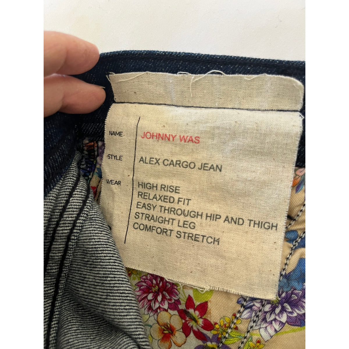 NWT Johnny Was Embroidered Pants Size 25 Boho Floral Artisan Straight Leg Cotton