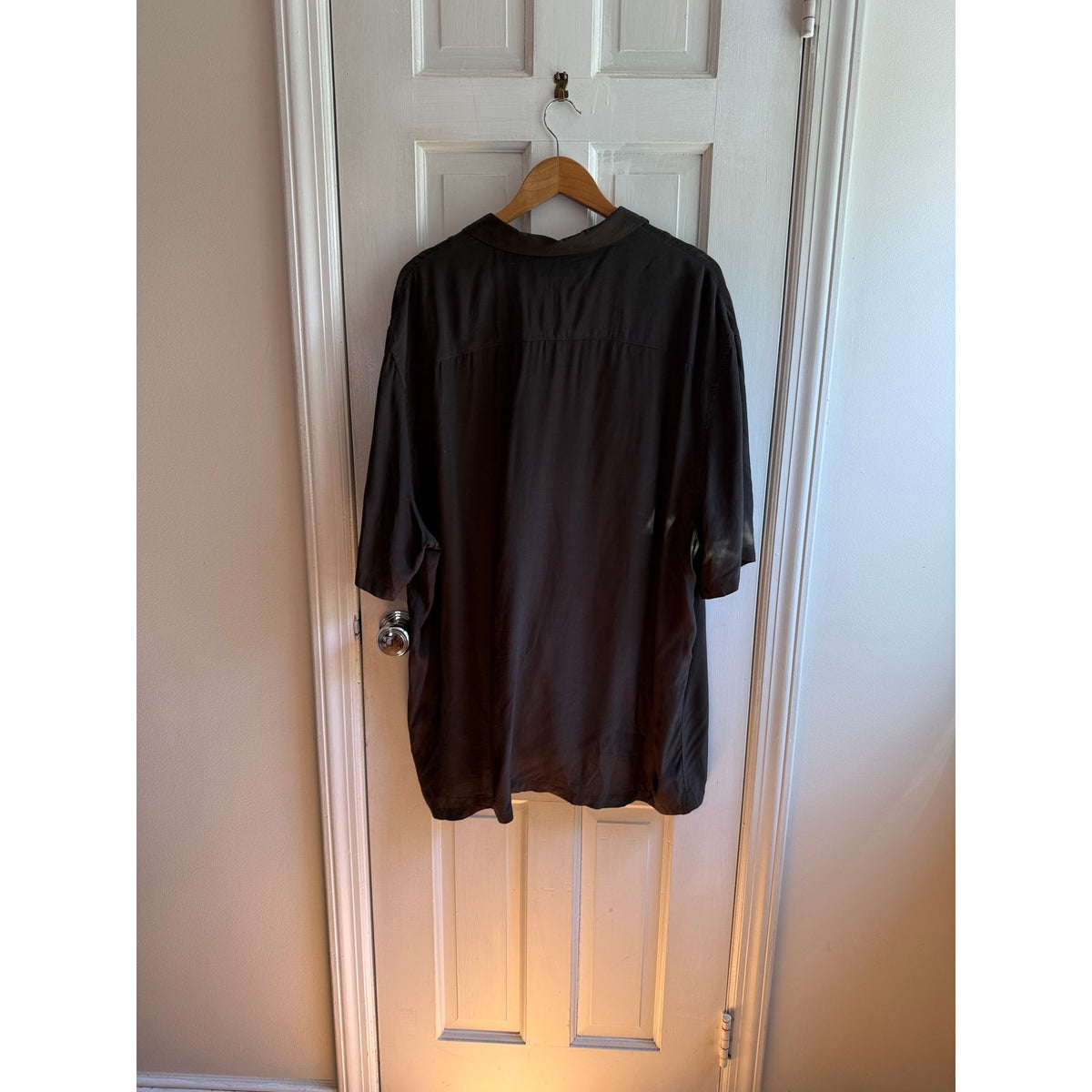 AllSaints Men's XXL Short Sleeve Button Down Shirt Gray/Green EUC Relaxed Fit
