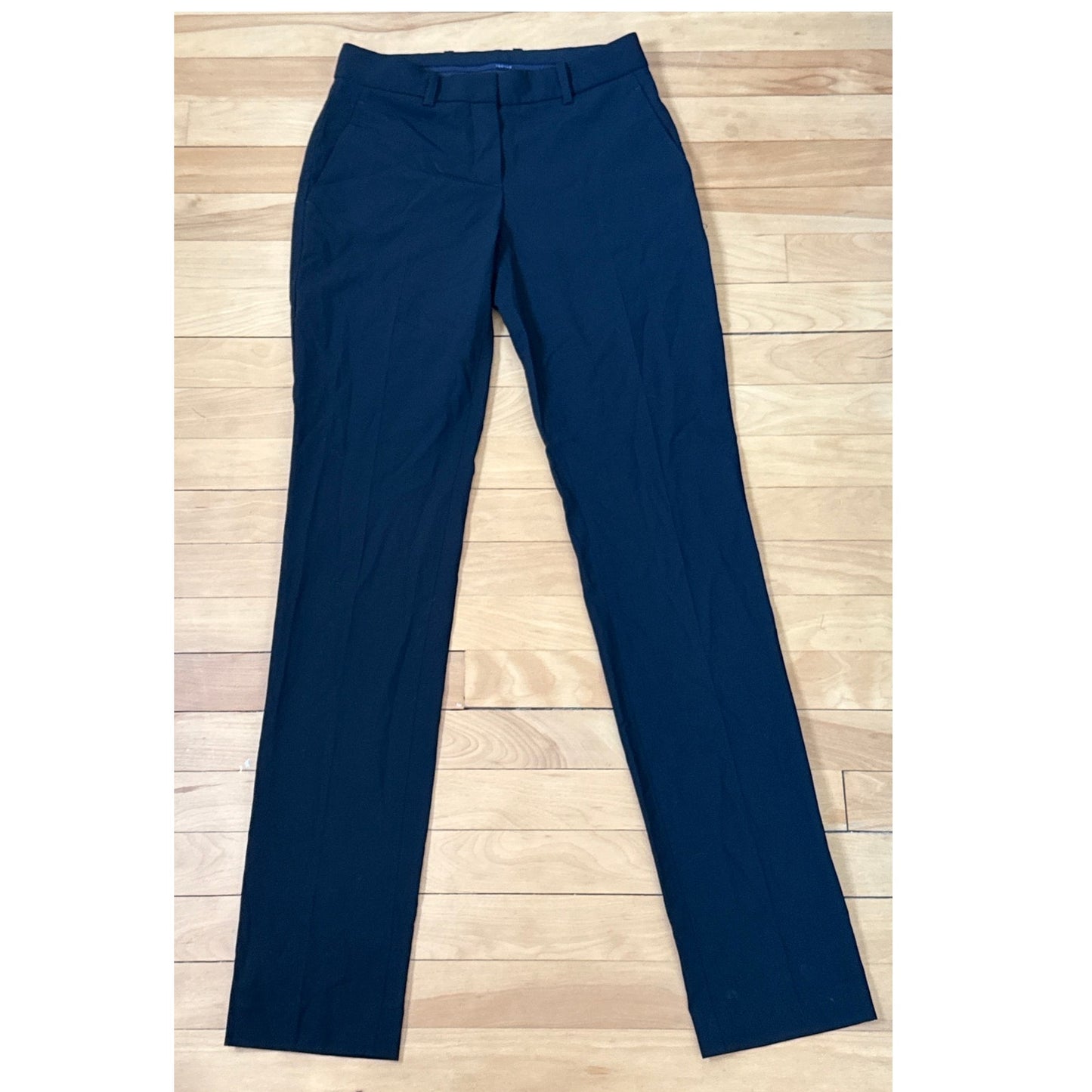 Theory Super Slim Edition Trousers Size 00 Black Pants Made in USA Classic EUC