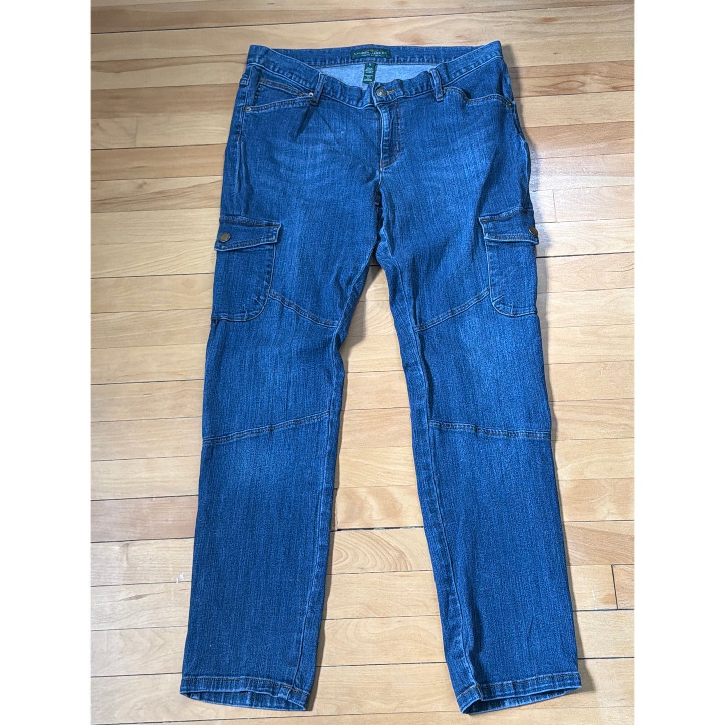 Polo Ralph Lauren Size 12 Dark Wash Mid Rise Cargo  Jeans