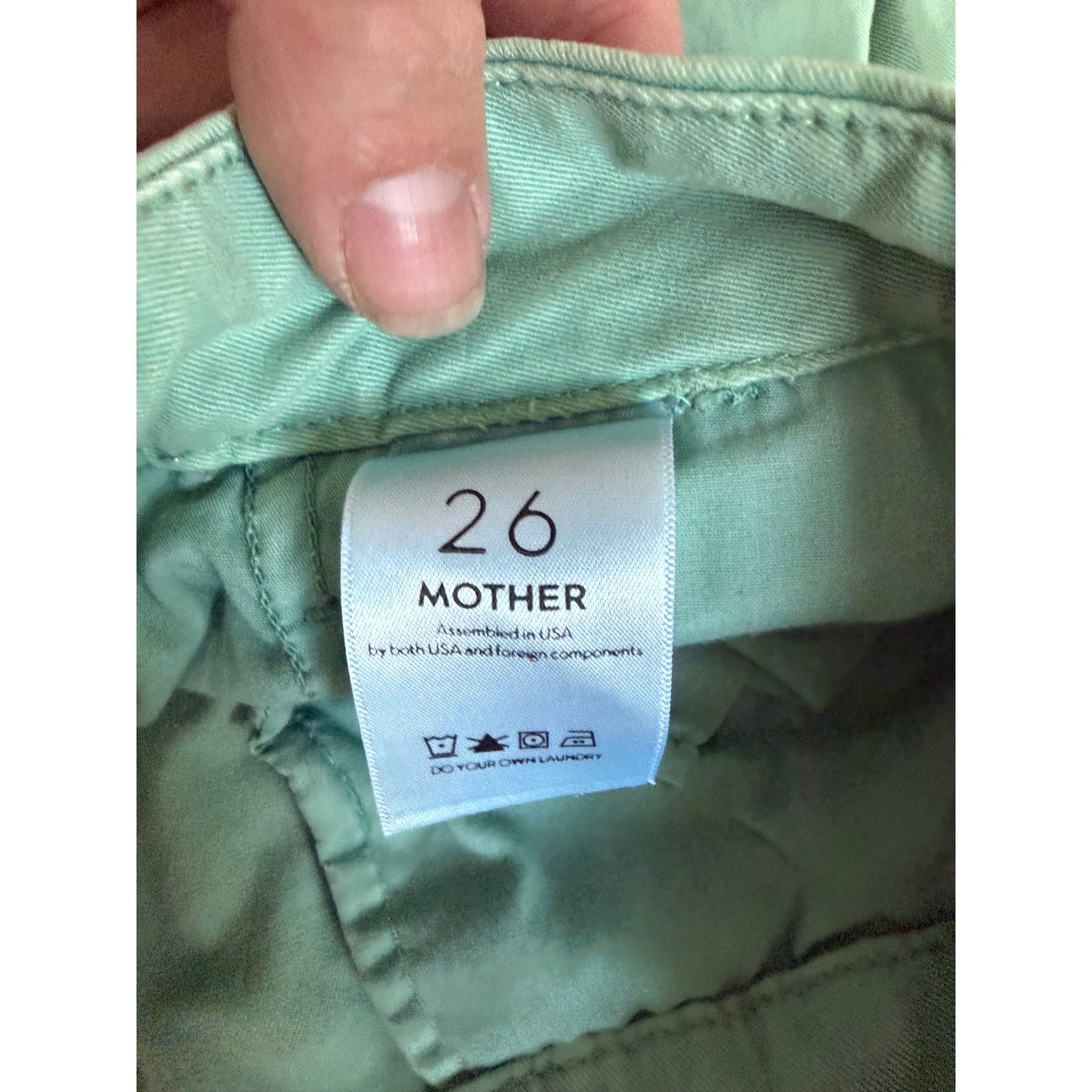 MOTHER The Roller Prep Pants Size 26 | Killing Time Turquoise Mint Green EUC Wide Leg