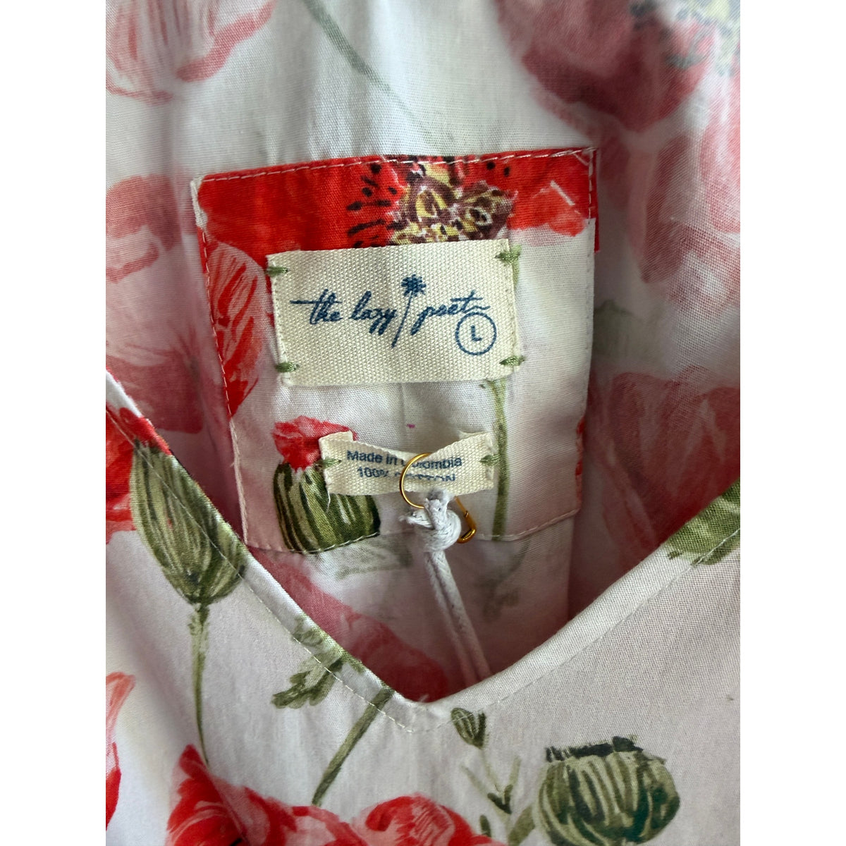 The Lazy Poet Amelie Coquelicot Cotton Poppy Floral Camisole Tank Top L NWT