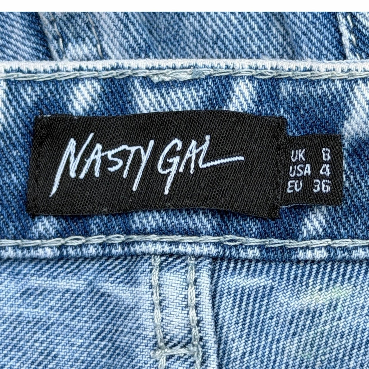 Nasty Gal Acid Wash High Waisted Mom Jeans Size UK 8 EU 36