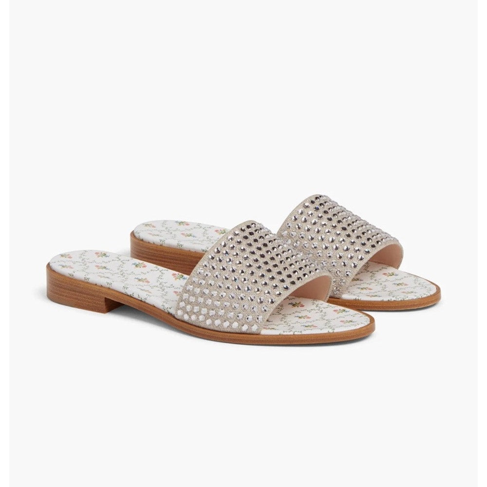 NWT Hill House Home Summer Slides Sz 8 - ✨ Crystal Embellished Resort Sandal ✨