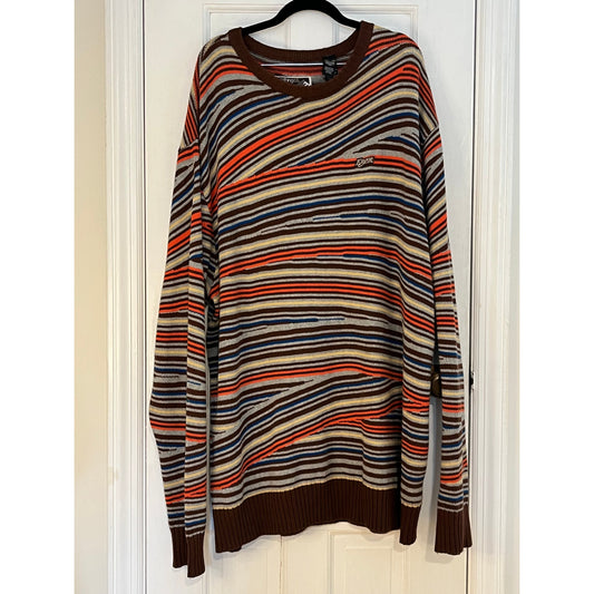 🔥 RARE Vintage Enyce Knit Sweater Striped Y2K 90s Streetwear Hip Hop Retro 3XL