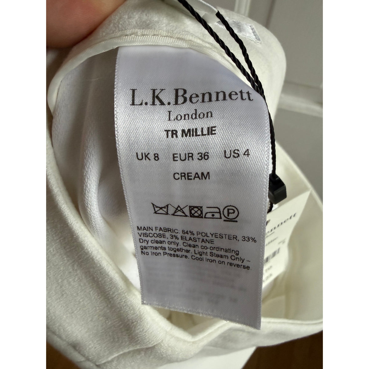 NWT L.K. Bennett Millie White Kick Flare Trousers Size 4 High Waist Crop