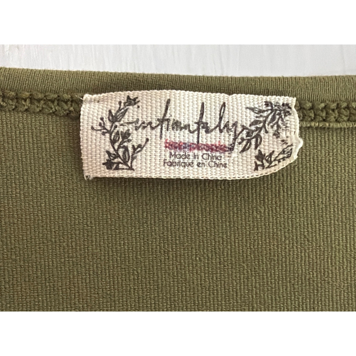 Intimately Free People Olive Green Square Neck Cap Sleeve Bodysuit
