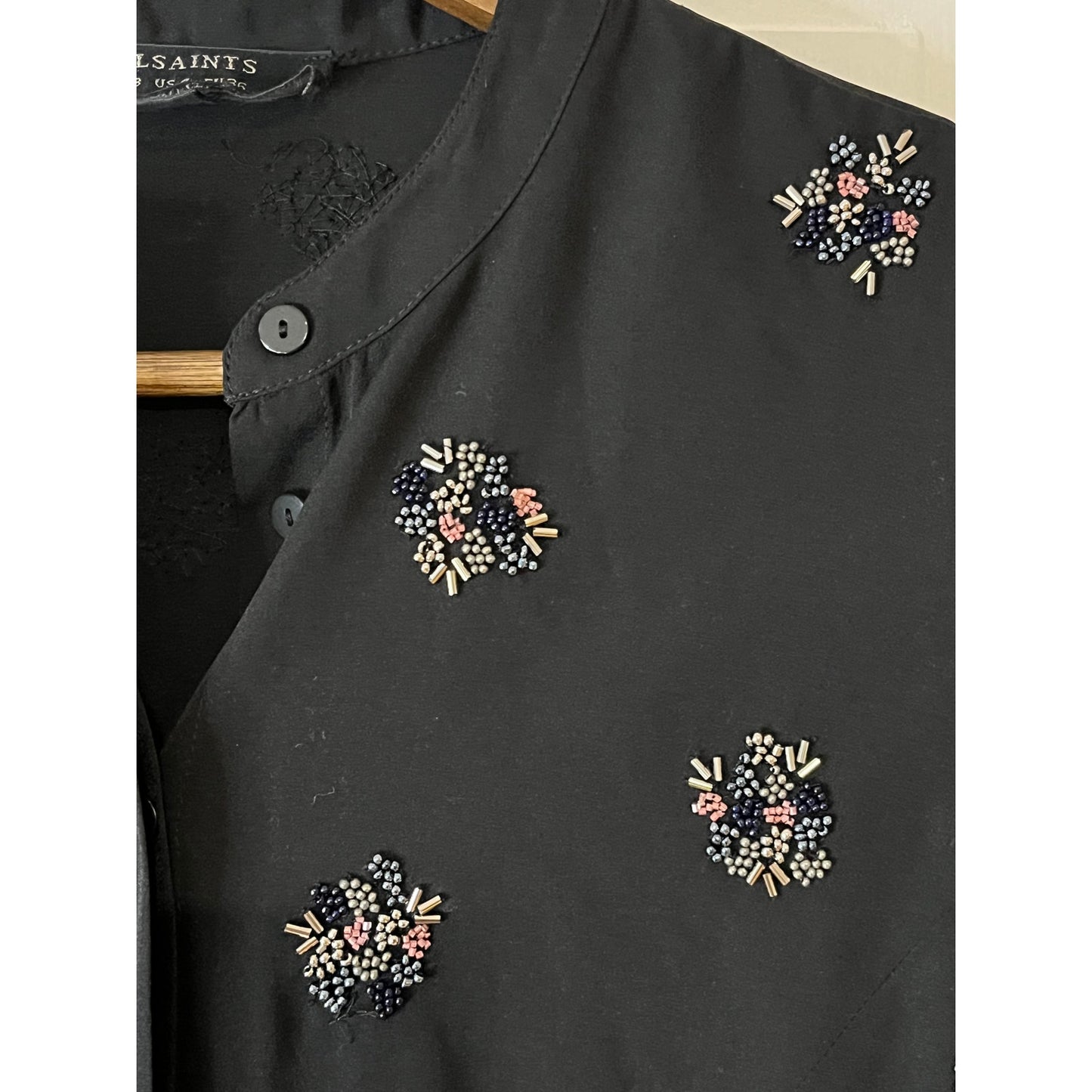 ✨ RARE AllSaints Embellished Beaded Anouk Lin Dress Sz 4