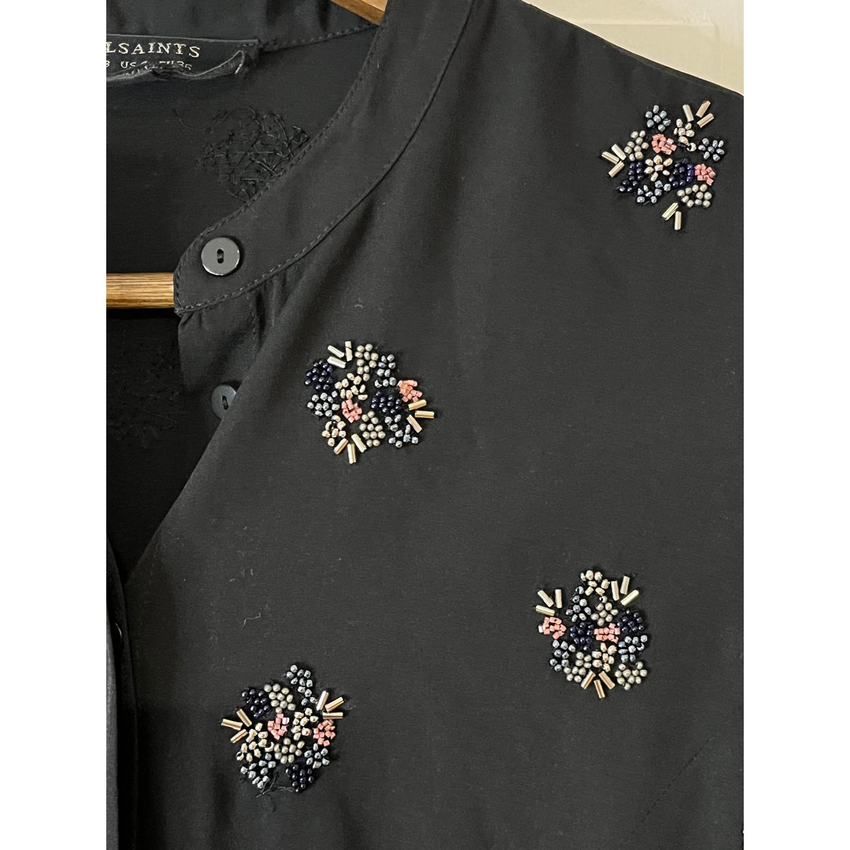 ✨ RARE AllSaints Embellished Beaded Anouk Lin Dress Sz 4