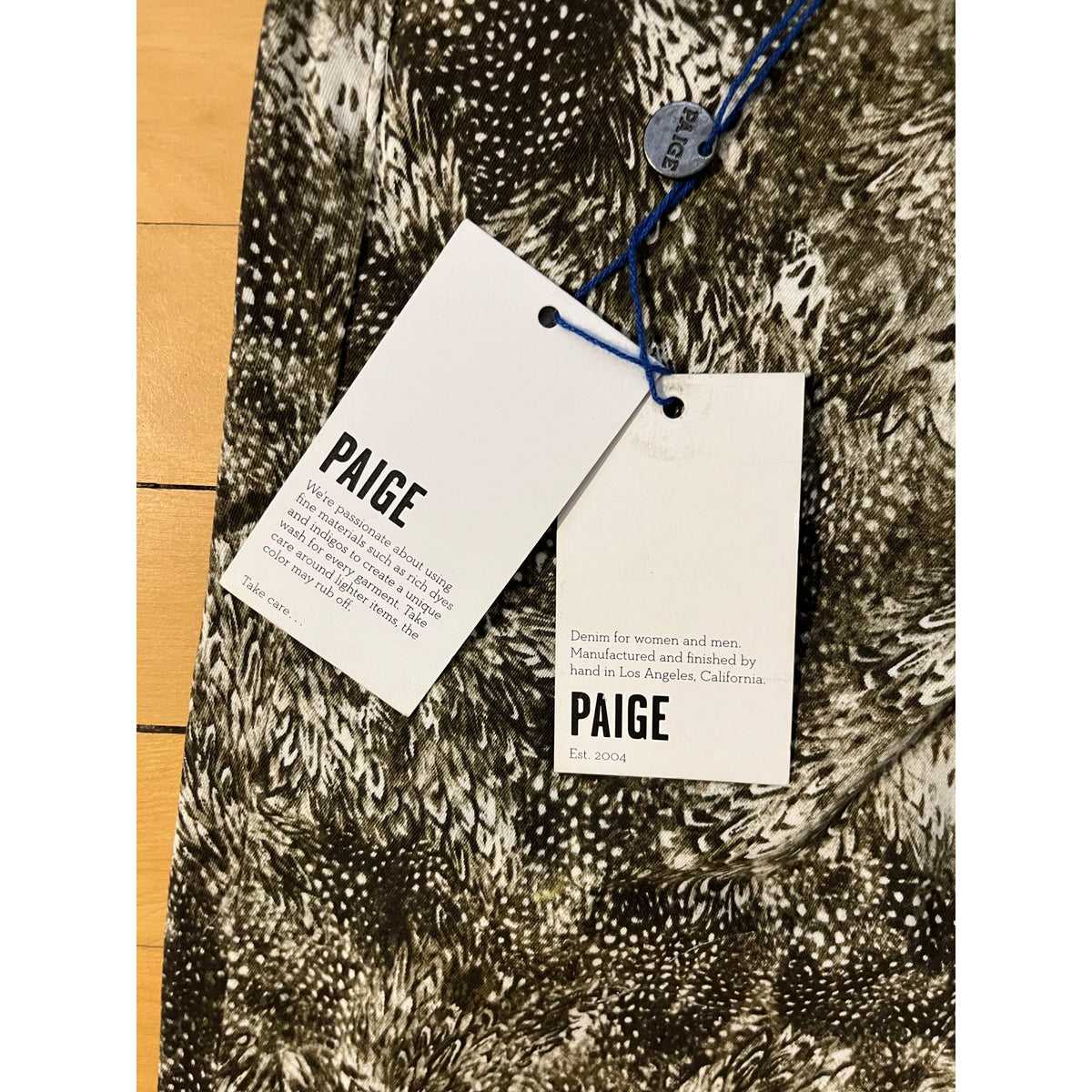 🔥 NWT Paige Verdugo Ultra Skinny Jeans Feather Print Maximalist Sx 28