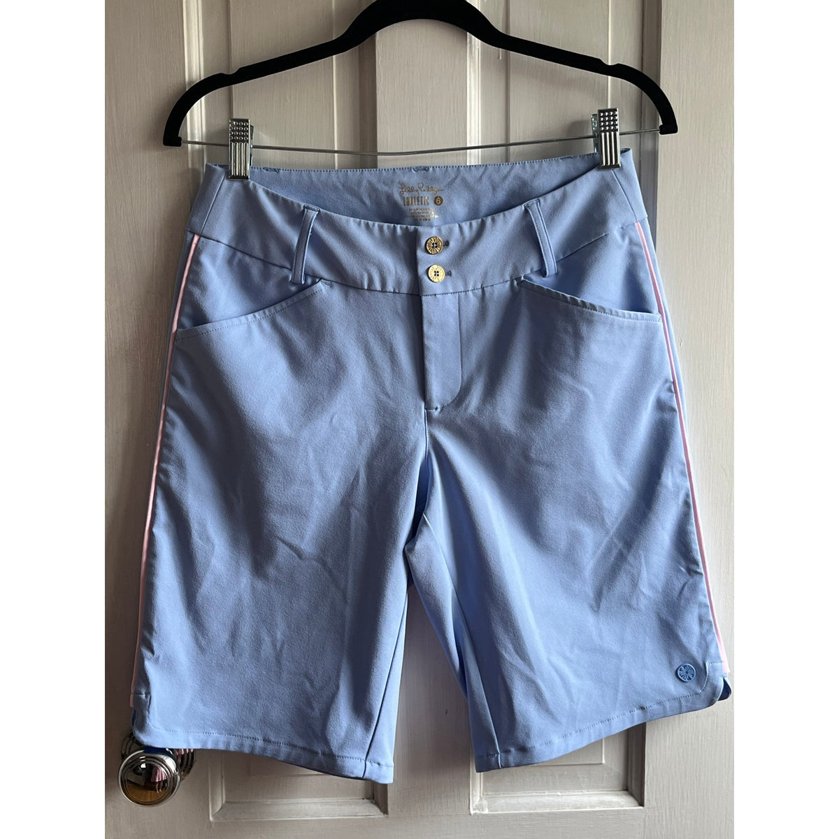 Lilly Pulitzer Luxletic Fairway Performance Golf Shorts Periwinkle Blue Sz 6
