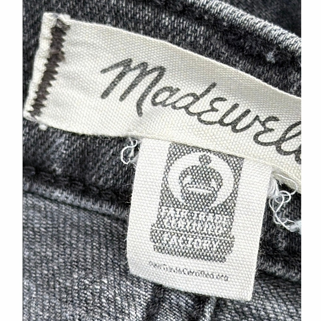 Madewell The Perfect Vintage Straight Jean Washed Black Raw Hem 31