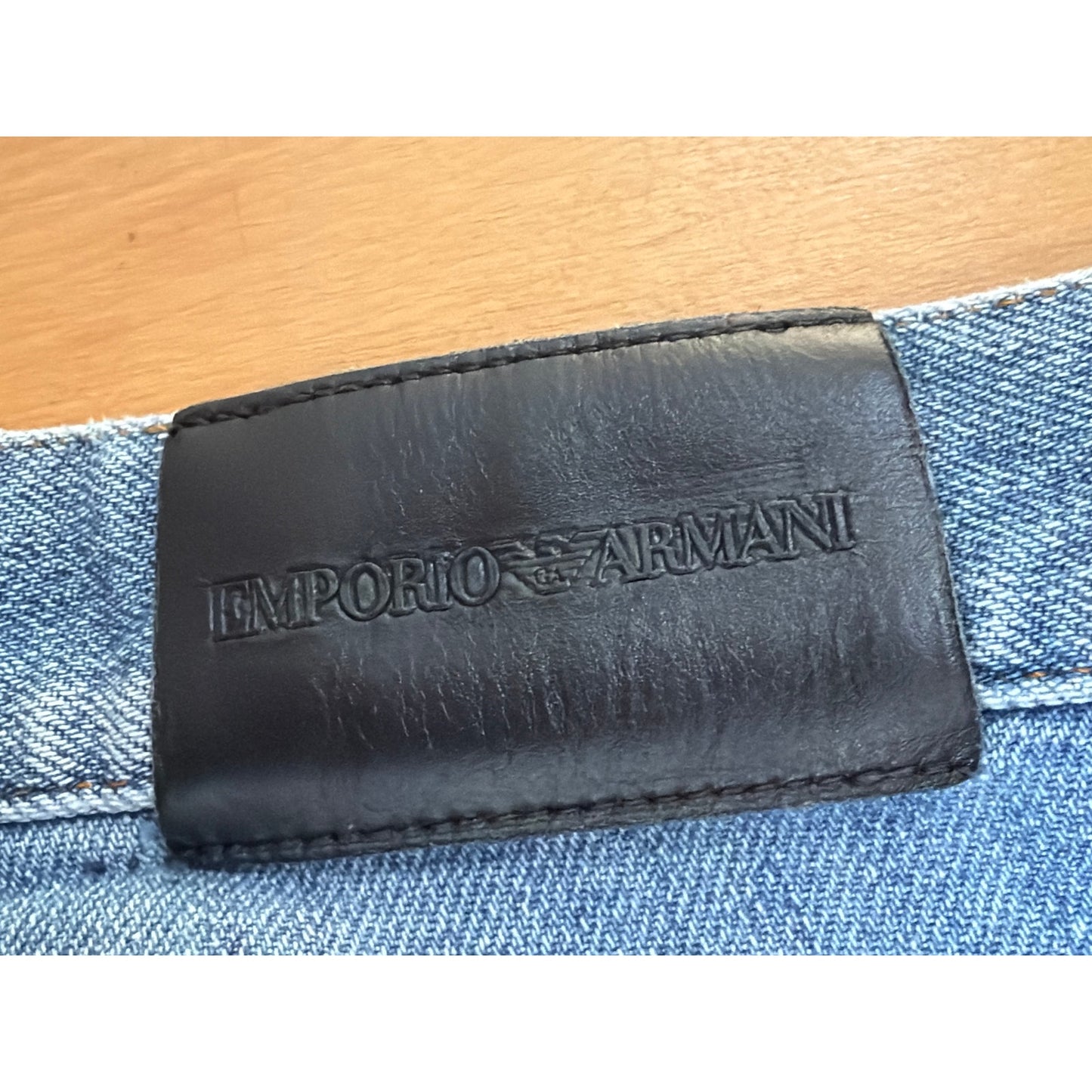Emporio Armani Size 34 Light Wash Relax Fit Straight Leg Jeans