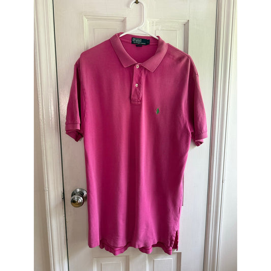 Vintage Polo Ralph Lauren Pink Polo Shirt Men's Green Pony