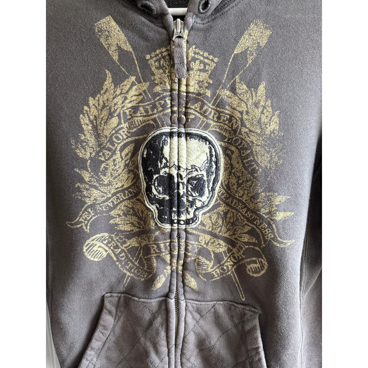 RARE VINTAGE Ralph Lauren Rugby Skull Zip Up Hoodie Small