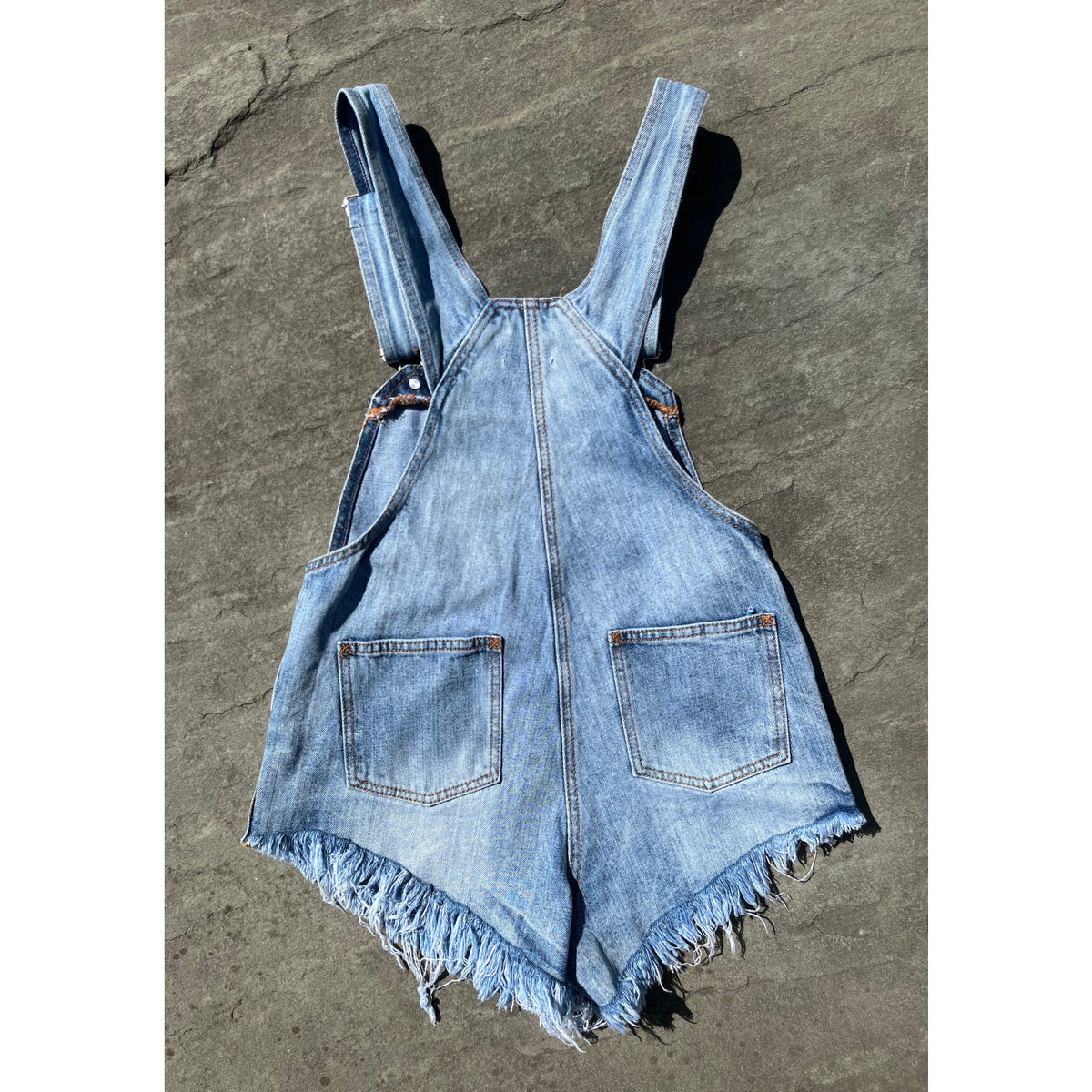 Superdown Diem Overall Shorts 25 Light Wash Denim Shortalls Revolve Raw Hem ☀️