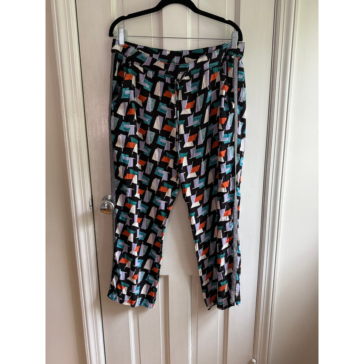 Anthropologie Hei Hei Ginza Geometric Retro Pull On Pants Large EUC