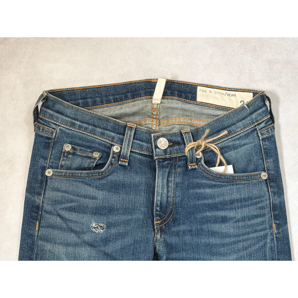 Rag & Bone Size 24 Skinny Capri Jeans Low Rise Y2K Cropped Denim Blue