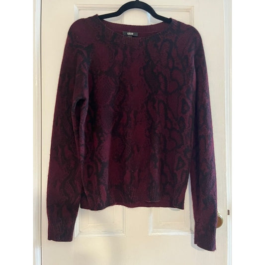 Aqua Cashmere Snake Print Burgundy Size Small