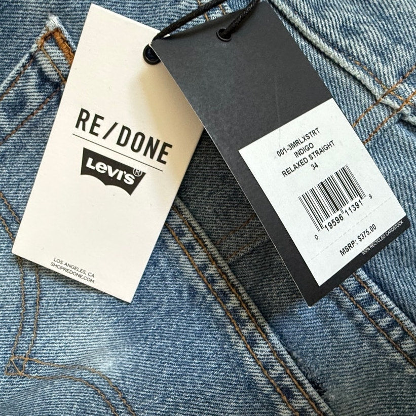RE/DONE x Levi's Relaxed Straight Jeans - Vintage Indigo - Size 34 - NWT