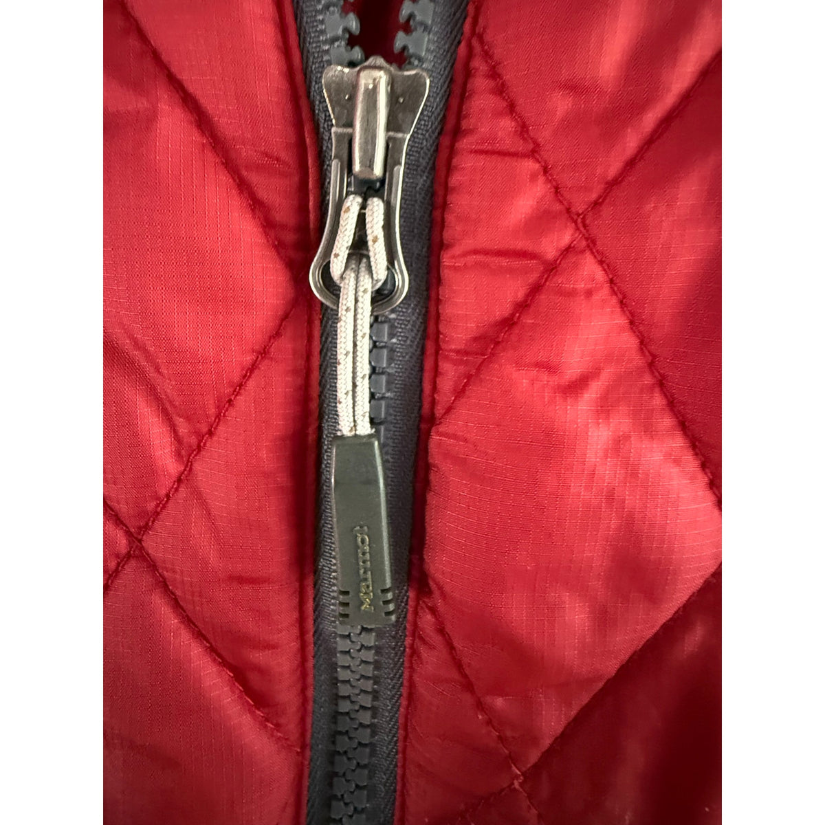 Marmot Puffer Jacket Small Red Diamond Quilted Zip Insulated