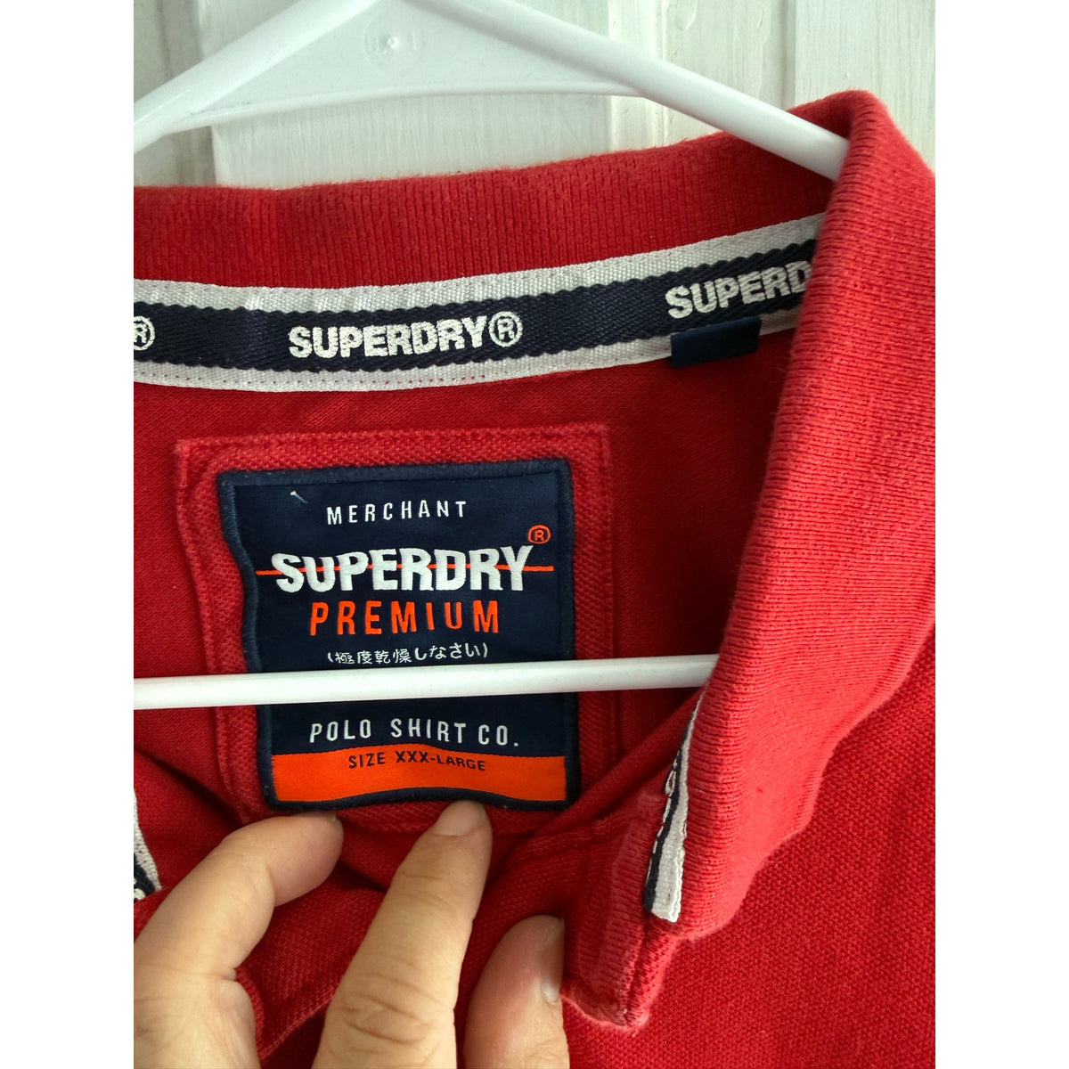 Vintage Superdry Large Red Classic Double Triple Polo