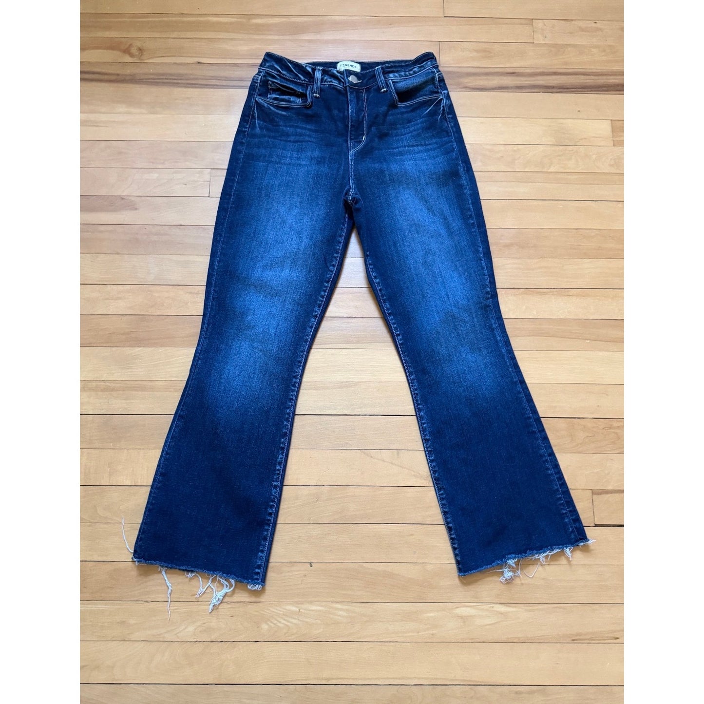 L'AGENCE Kendra Crop Flare Jeans 27 High Rise Dark Wash Columbia EUC