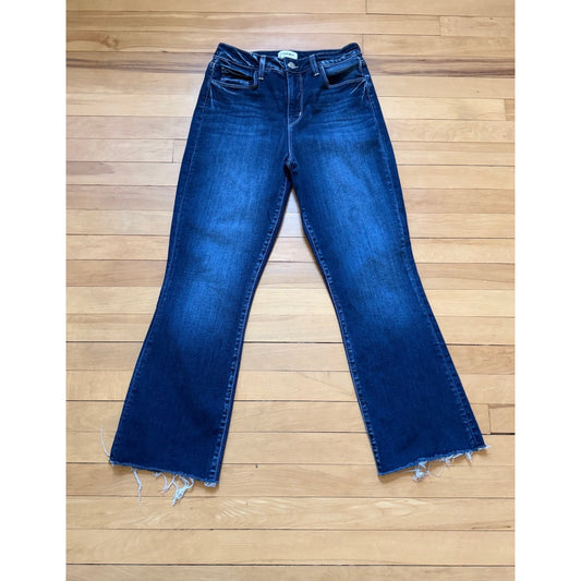L'AGENCE Kendra Crop Flare Jeans 27 High Rise Dark Wash Columbia EUC