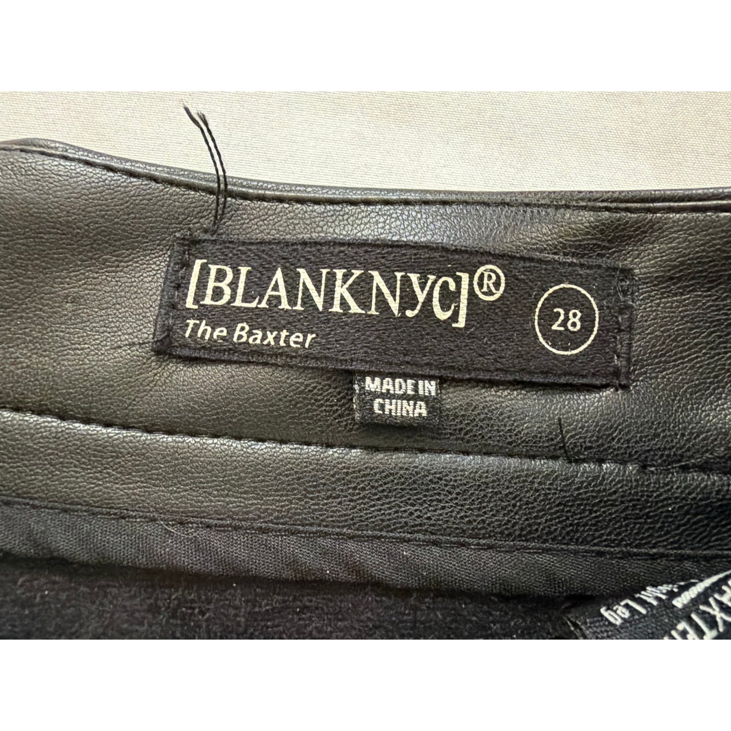 7 For All Mankind High-Rise Black Faux Leather Split Hem Pants Size Small
