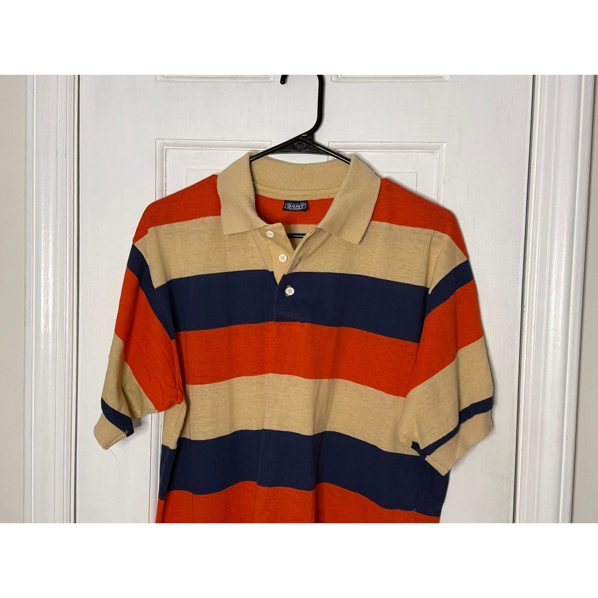 GANT Rugger Men's Stripped Polo Orange/Cream/Blue XL