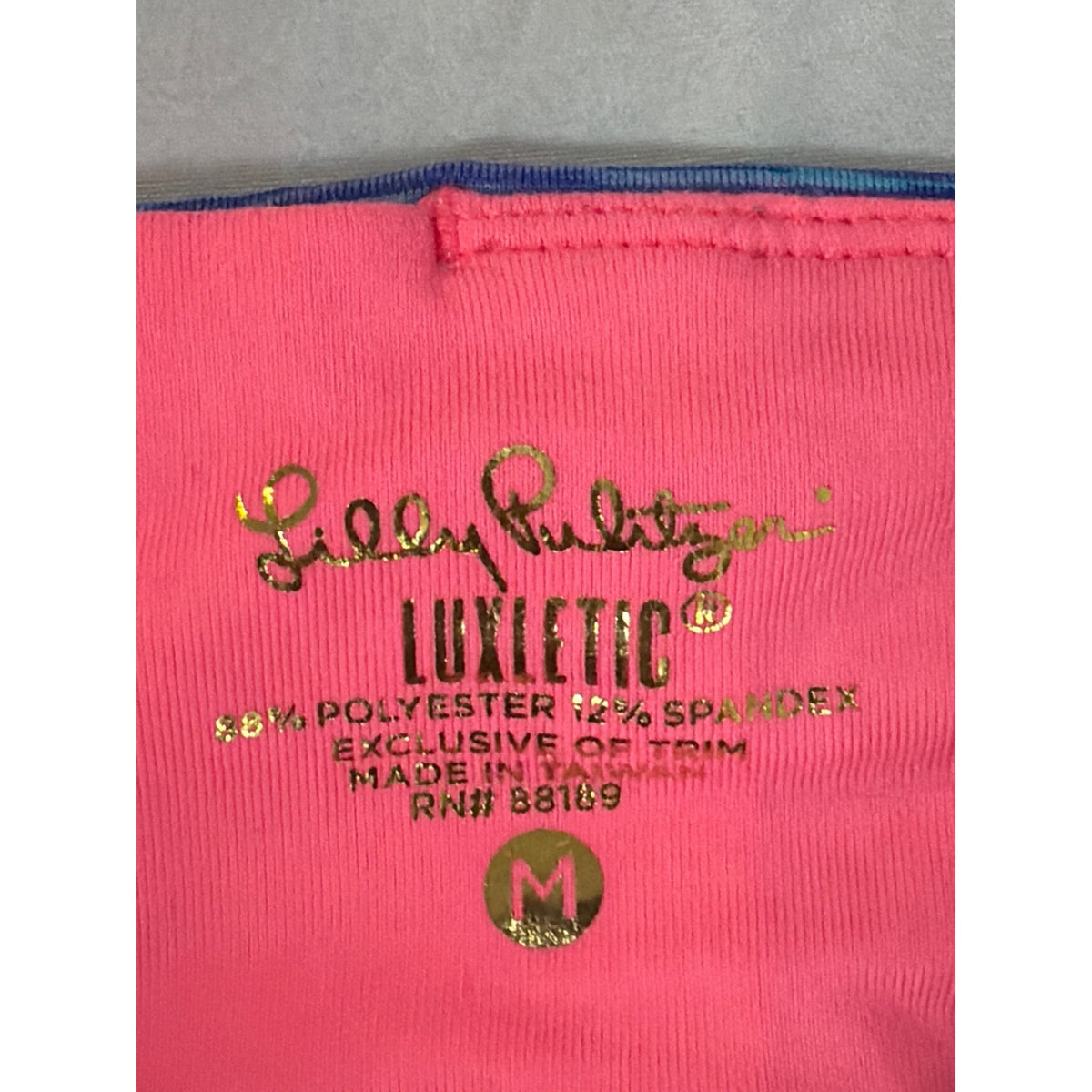 Lilly Pulitzer Luxletic Space Dye Crop Leggings Blue Purple Pink Medium
