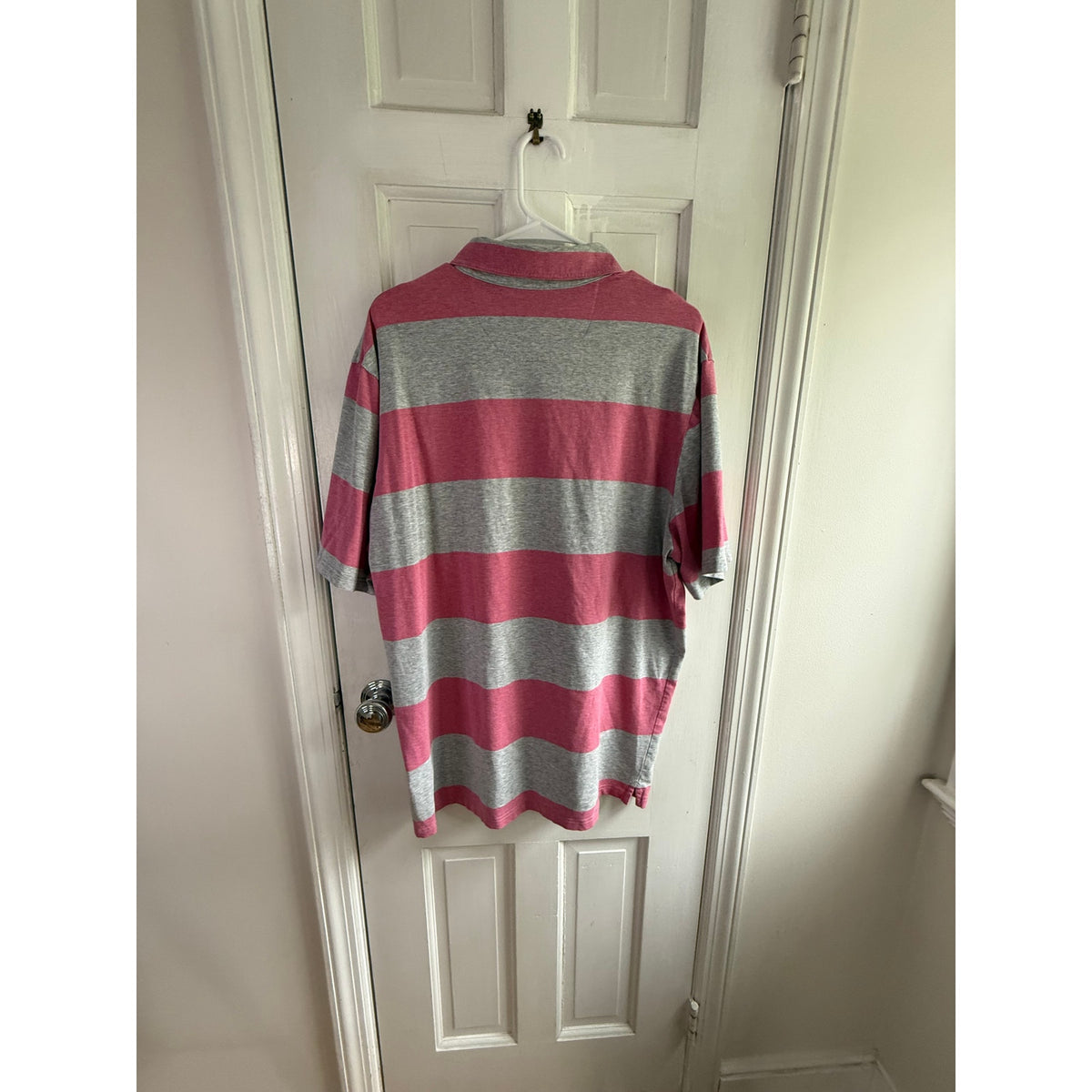 Johnnie-O Striped Polo | "Hangin' Out" Collection | XLarge | EUC | Pink & Grey